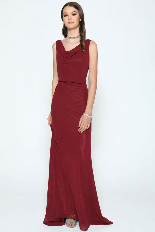 Elegant Chiffon Embellished A-Line Long Formal Bridesmaid Dress JTJT670