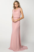 Elegant Chiffon Embellished A-Line Long Formal Bridesmaid Dress JTJT670