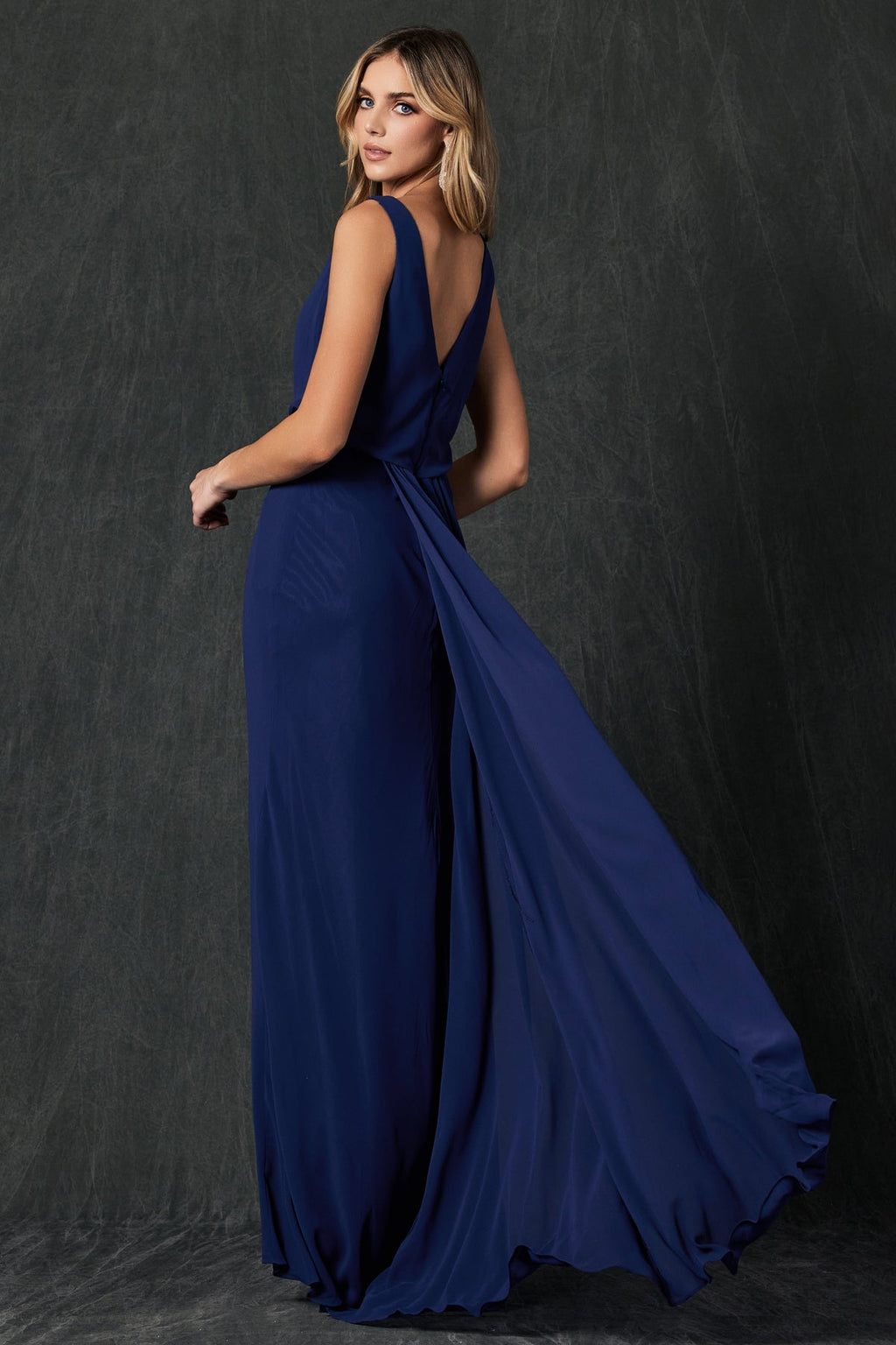 Elegant Chiffon Embellished A-Line Long Formal Bridesmaid Dress JTJT670