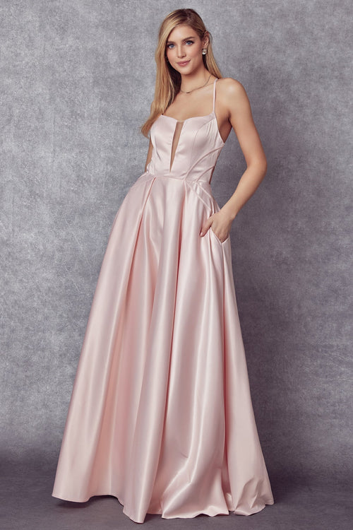 A-Line Silky Prom Dress JT687