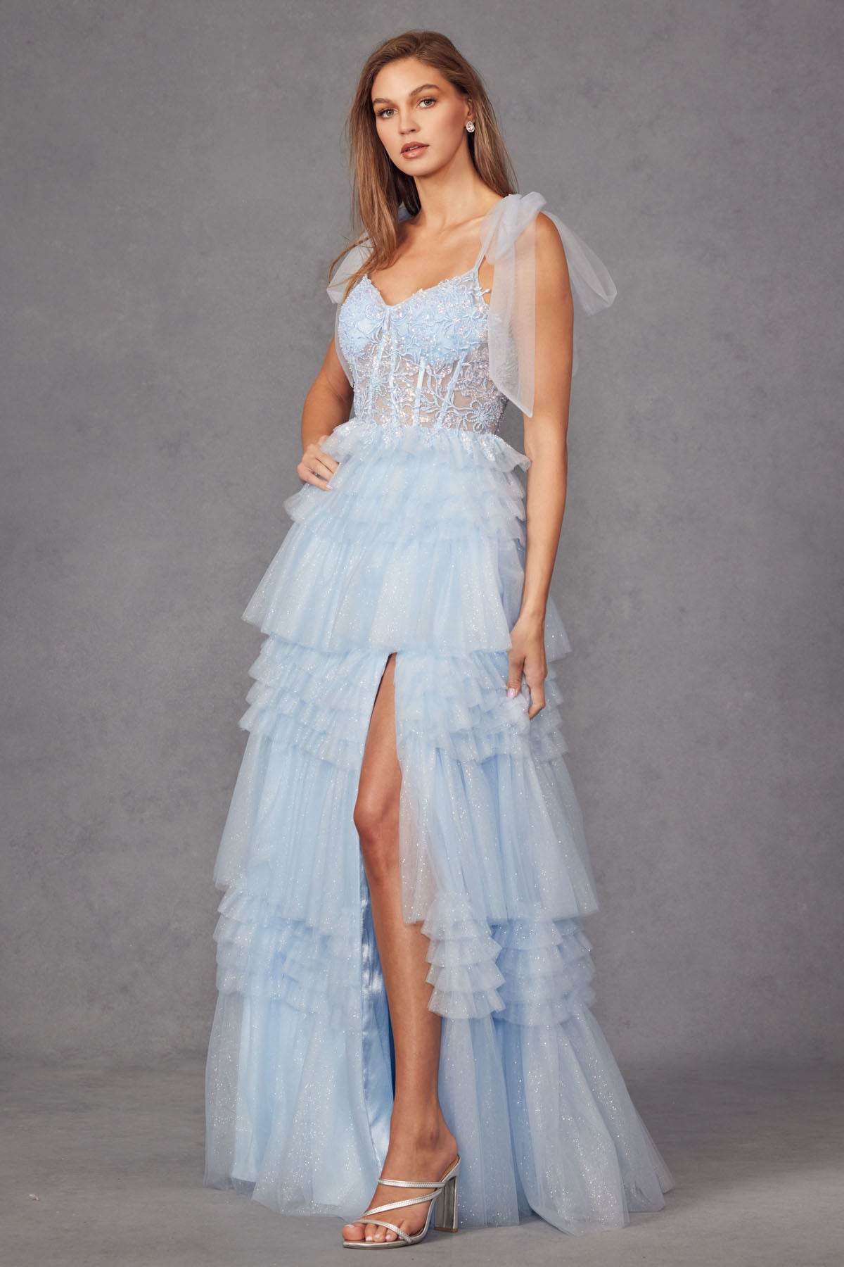 Elegant Beaded Embellished A-Line Long Formal Prom Evening Gown JTJT2465A