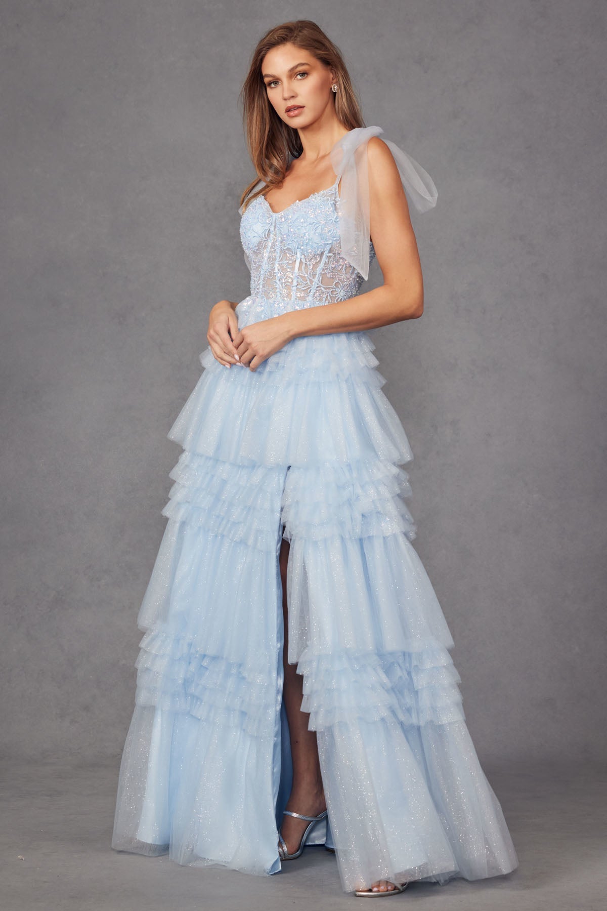 Elegant Beaded Embellished A-Line Long Formal Prom Evening Gown JTJT2465A