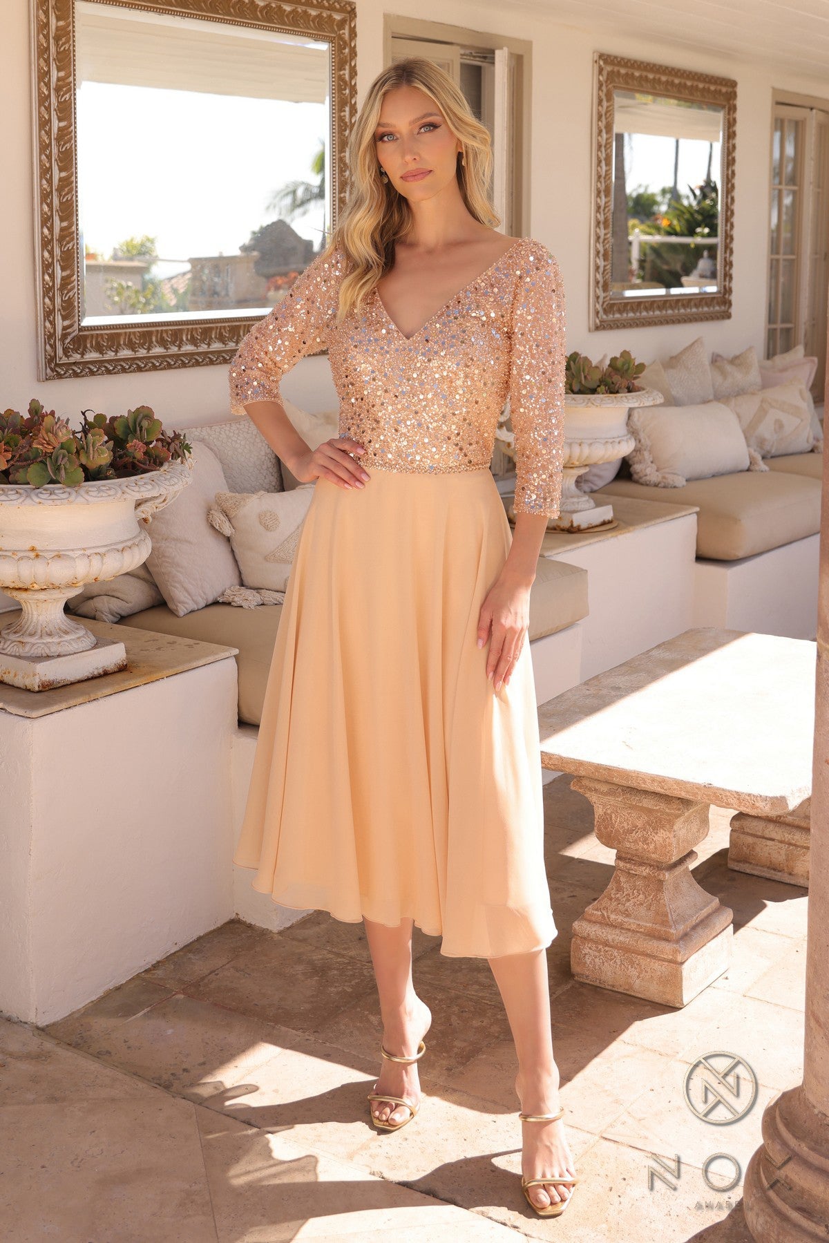 Mother of the Bride Elegant Formal Long Evening Gown Embellished NXMF104