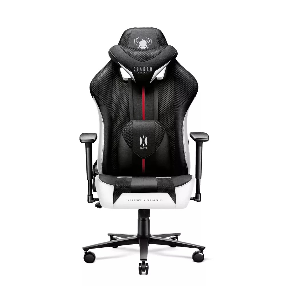 Diablo Chairs X-Player 2.0 геймърски стол, нормален размер, бял-черен (1078)