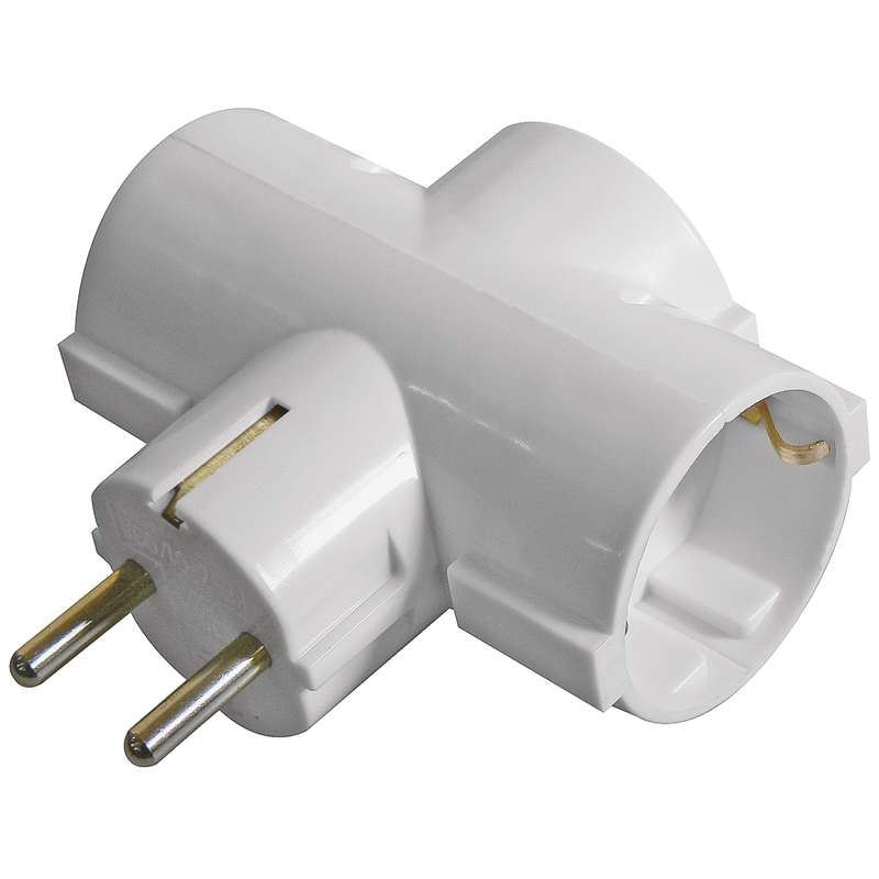 Triplu stecher, Emos, Plastic, P00242 T, Alb (P00242)