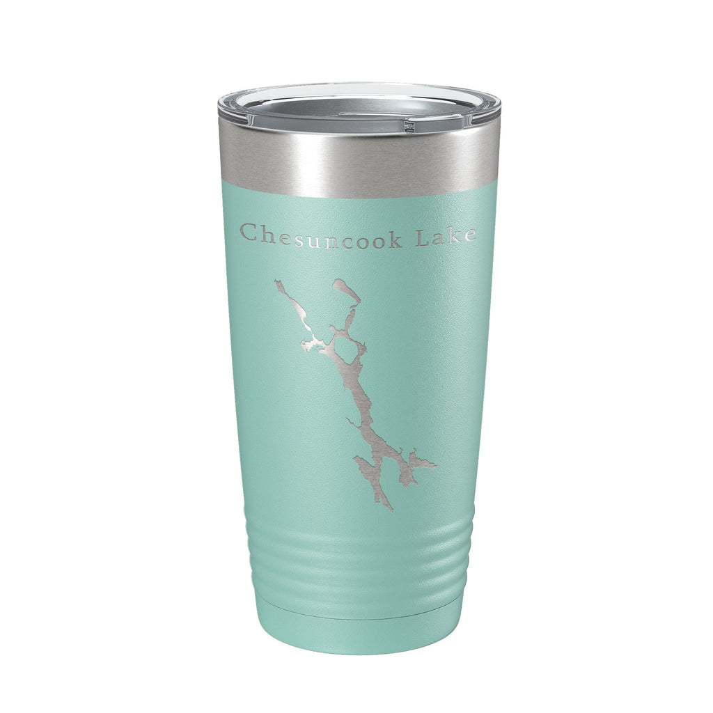 Chesuncook Lake Map Tumbler Travel Mug Insulated Laser Engraved Coffee Cup Maine 20 oz