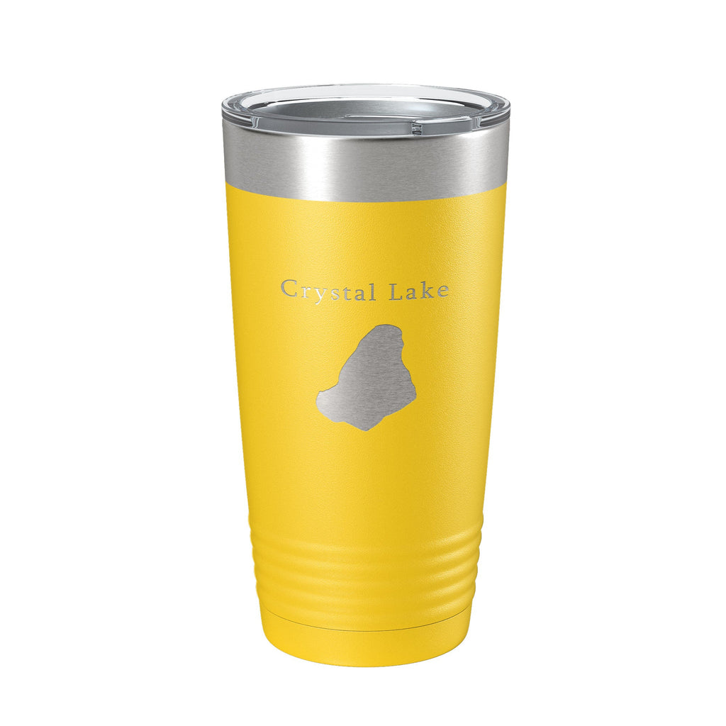Crystal Lake Map Tumbler Travel Mug Insulated Laser Engraved Coffee Cup Massachusetts 20 oz