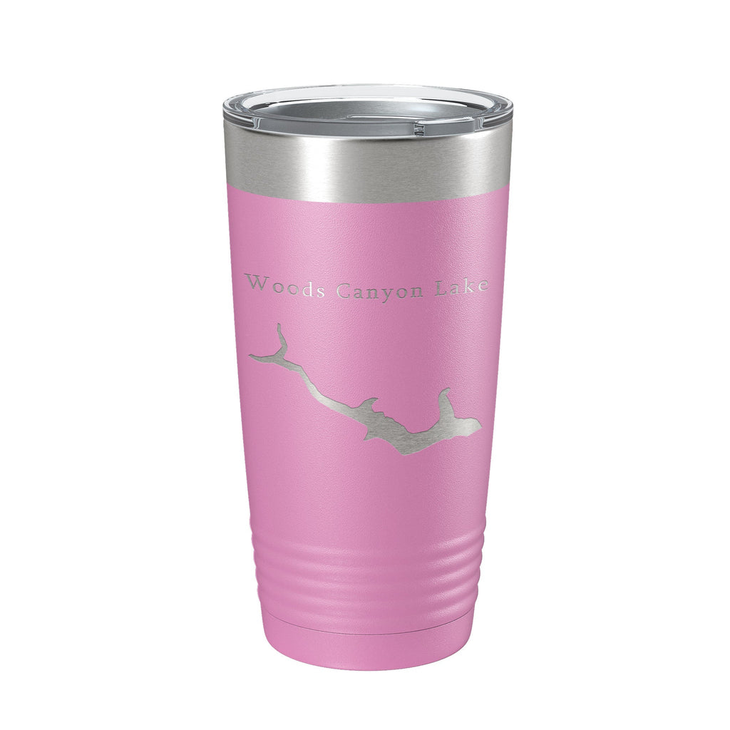 Woods Canyon Lake Map Tumbler Travel Mug Insulated Laser Engraved Coffee Cup Arizona 20 oz