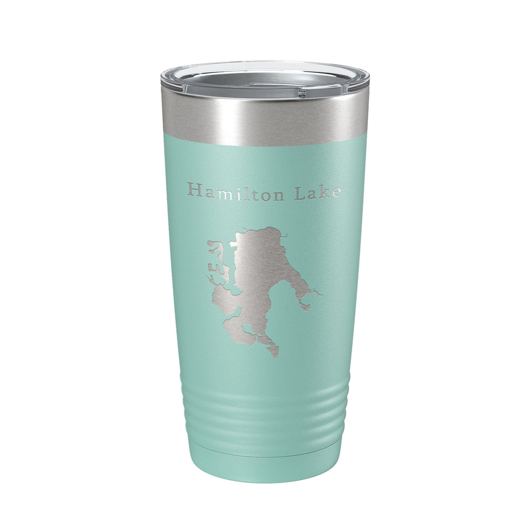 Hamilton Lake Map Tumbler Travel Mug Insulated Laser Engraved Coffee Cup Indiana 20 oz