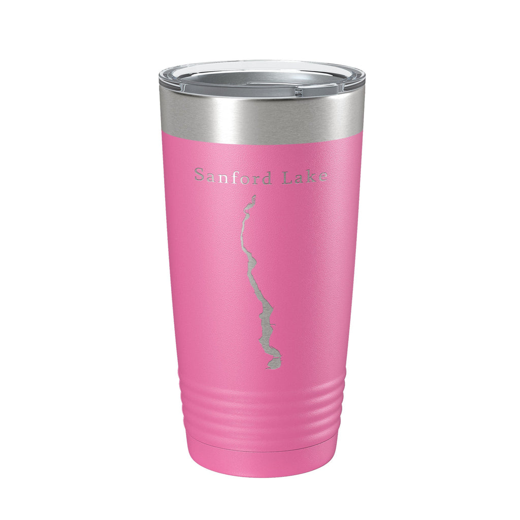 Sanford Lake Tittabawassee Map Tumbler Travel Mug Insulated Laser Engraved Coffee Cup Michigan 20 oz