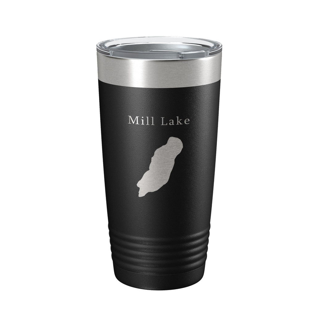Mill Lake Map Tumbler Travel Mug Insulated Laser Engraved Coffee Cup Michigan 20 oz