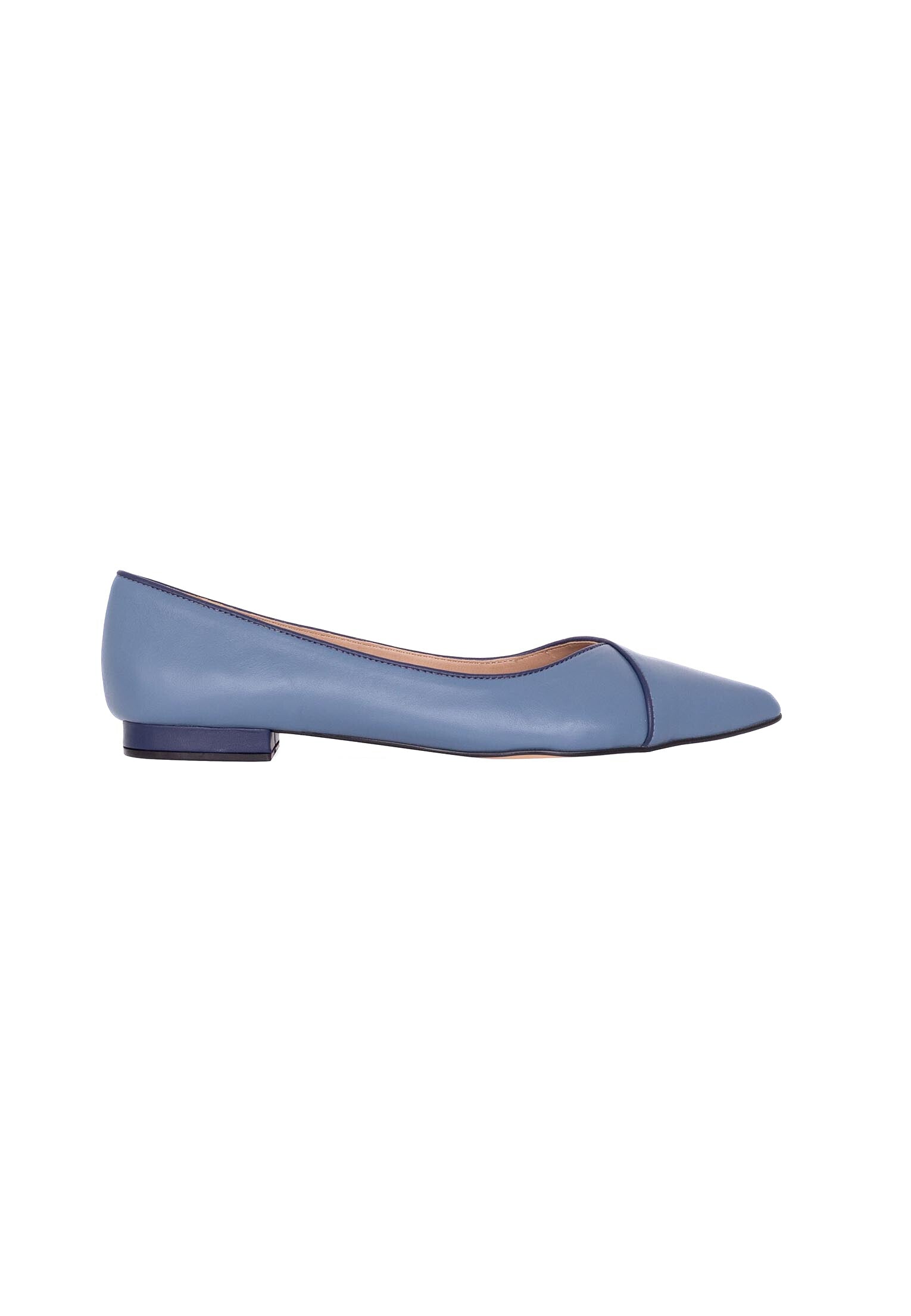 Beige Leather Ballerinas – Elegant Women’s Flat Shoes with Low Heel