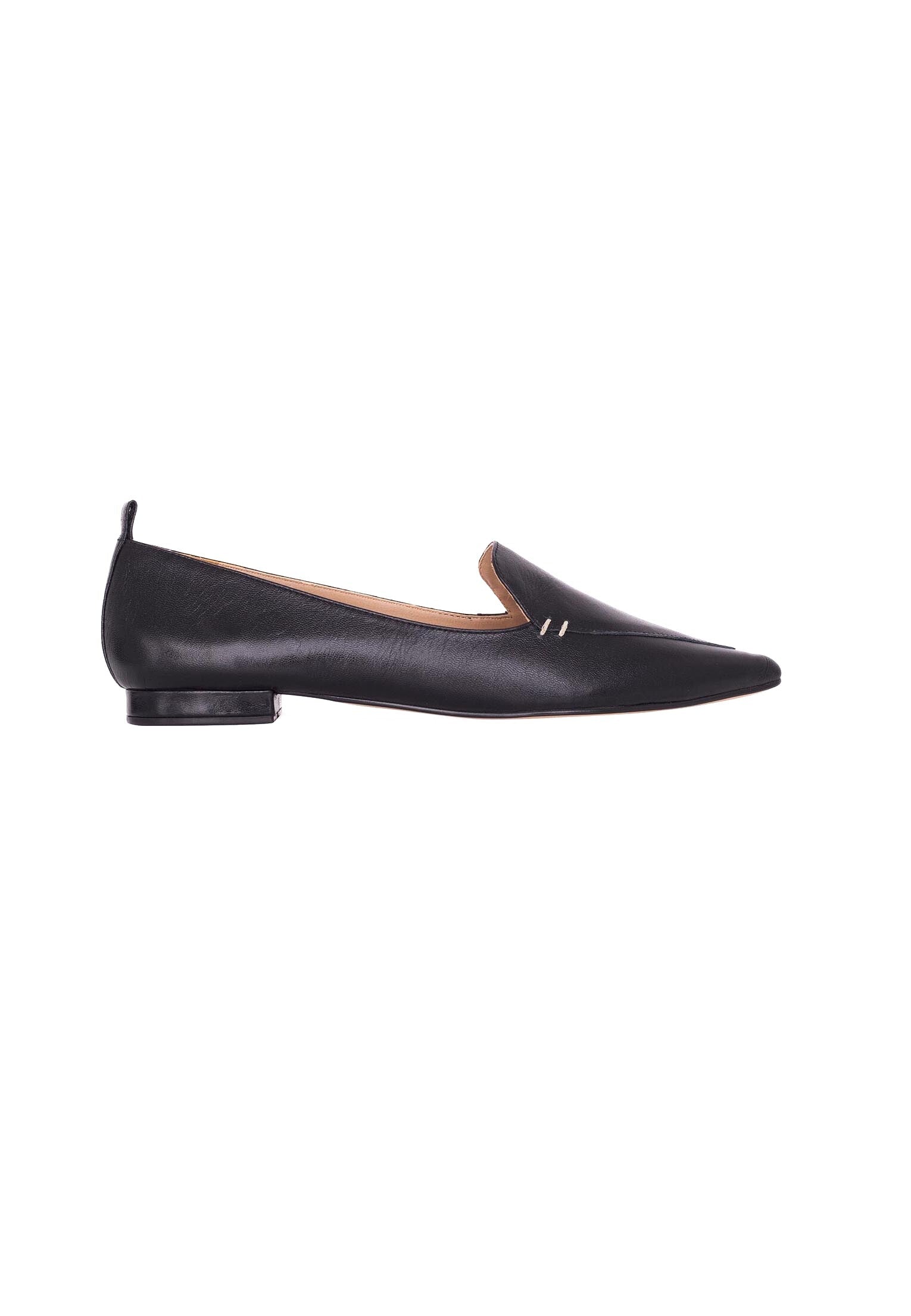 Black Leather Ballerinas Butia – Women’s Pointed-Toe Flat Shoes