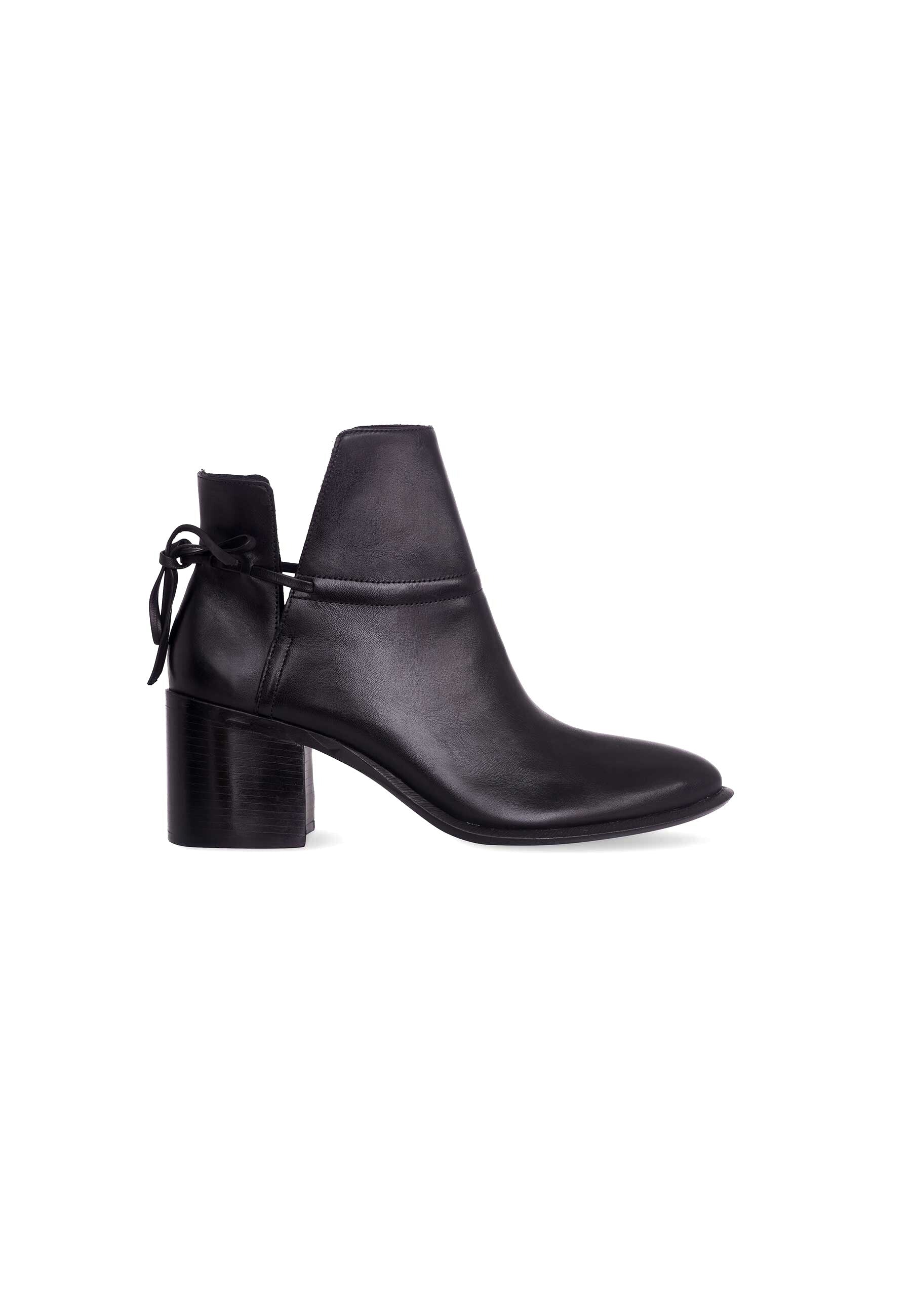 Brown Leather Ankle Boots Attalea – Women’s Block Heel Booties