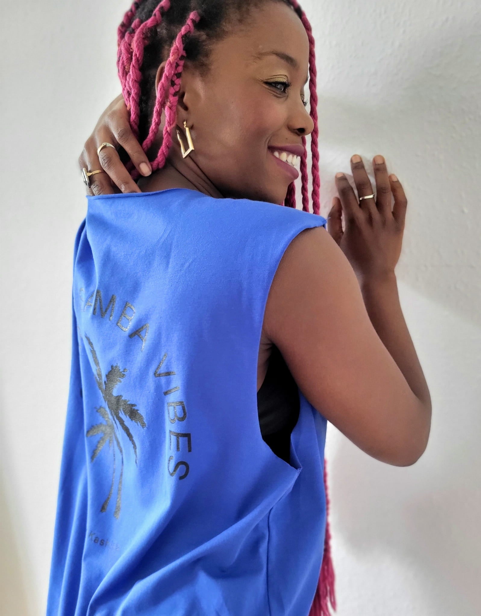 Sleeveless T-shirt PALMS Blue