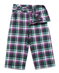 Tartan Pleated Belt Pants