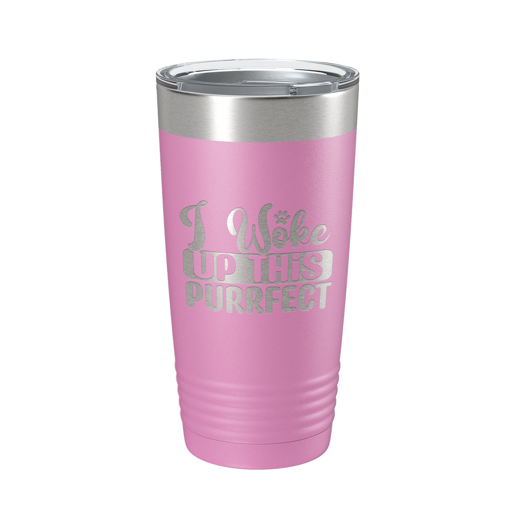 I Woke Up This Purrfect Tumbler Travel Mug Funny Cat Lover Gift Insulated Laser Engraved Coffee Cup 20 oz
