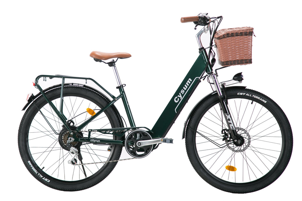 CYSUM Cityrun step through ebike for women - 26 inch tire, 10Ah lithium, top speed 25km/h, EN certified