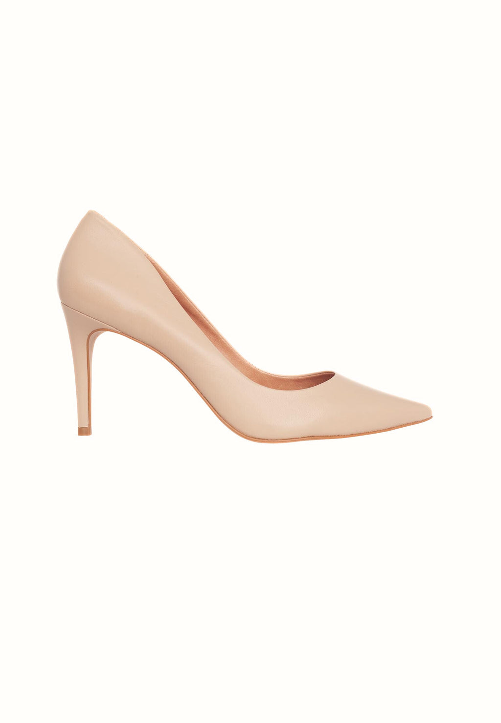 Classic Beige Leather Stiletto Pumps Tenate – 8.7cm Heel