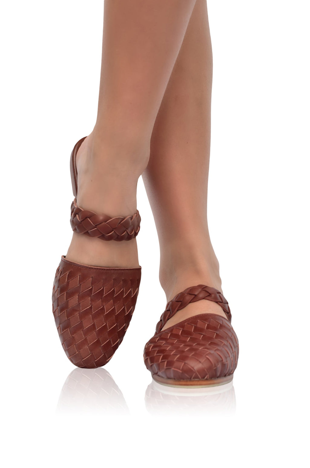 Sea Escape Woven Leather Slide Sandals