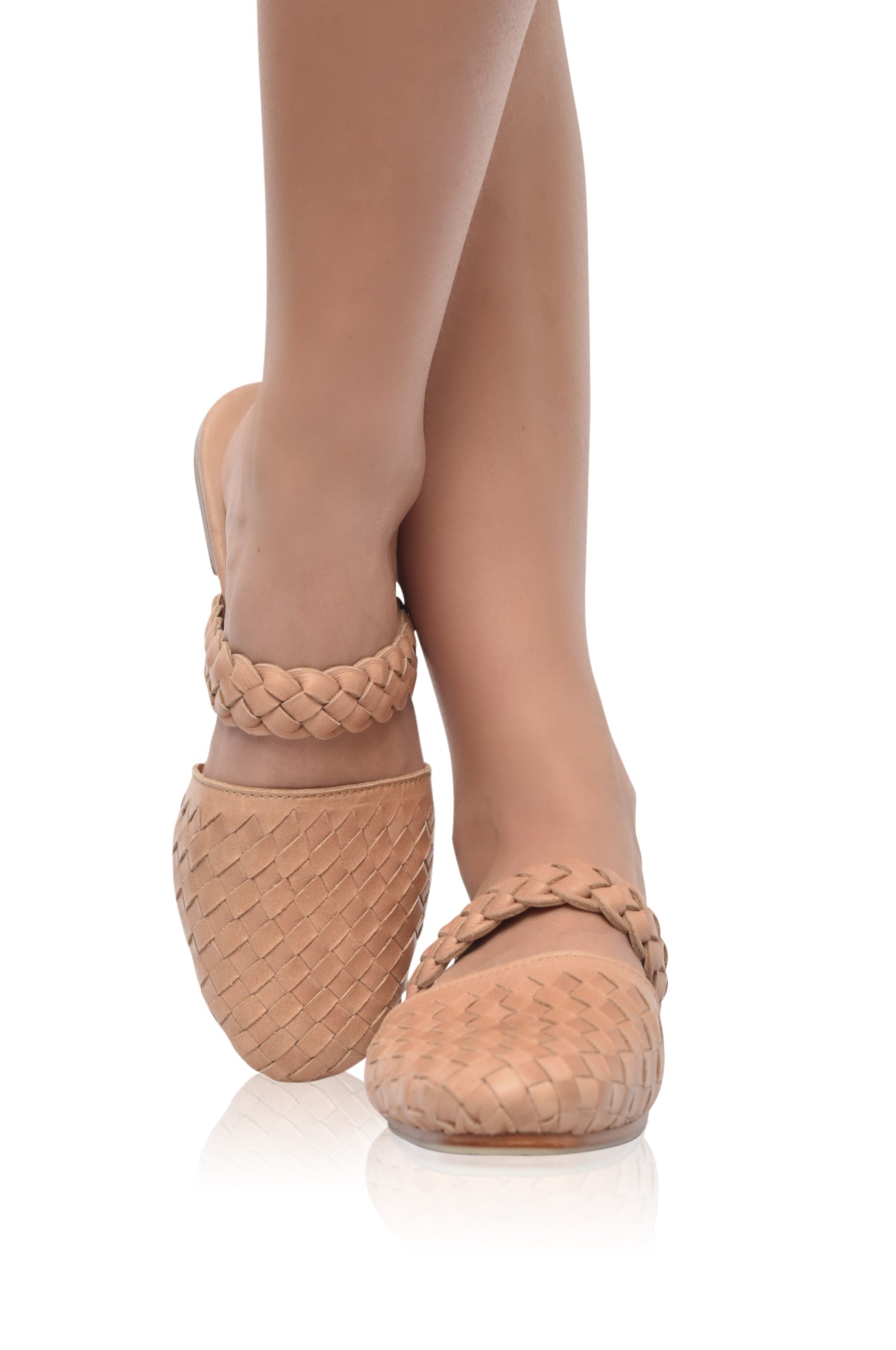 Sea Escape Woven Leather Slide Sandals