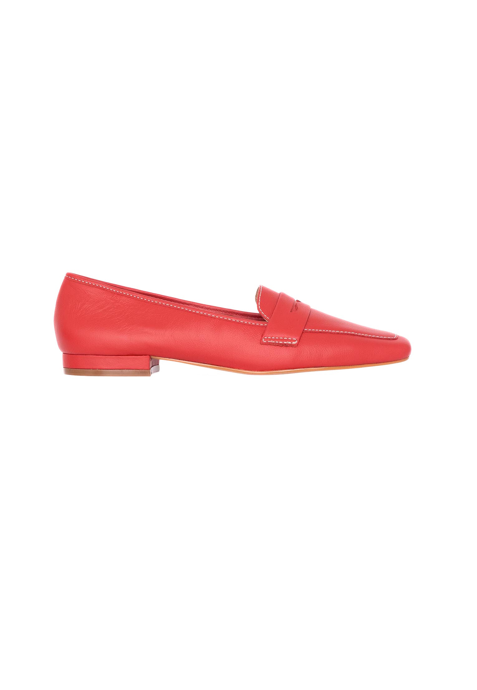 Beige Leather Flats Cipó – Women’s Square-Toe Loafers