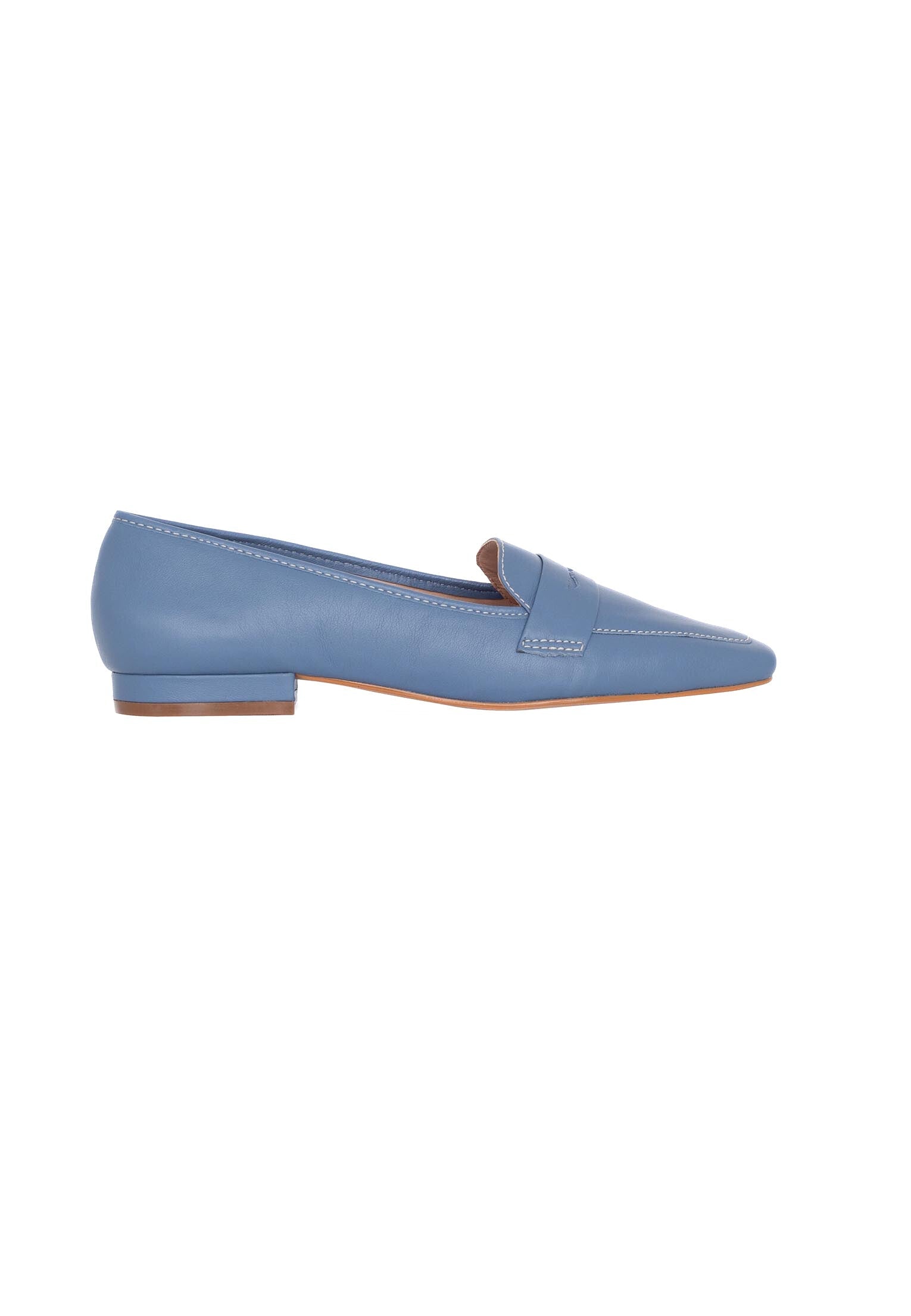 Beige Leather Flats Cipó – Women’s Square-Toe Loafers