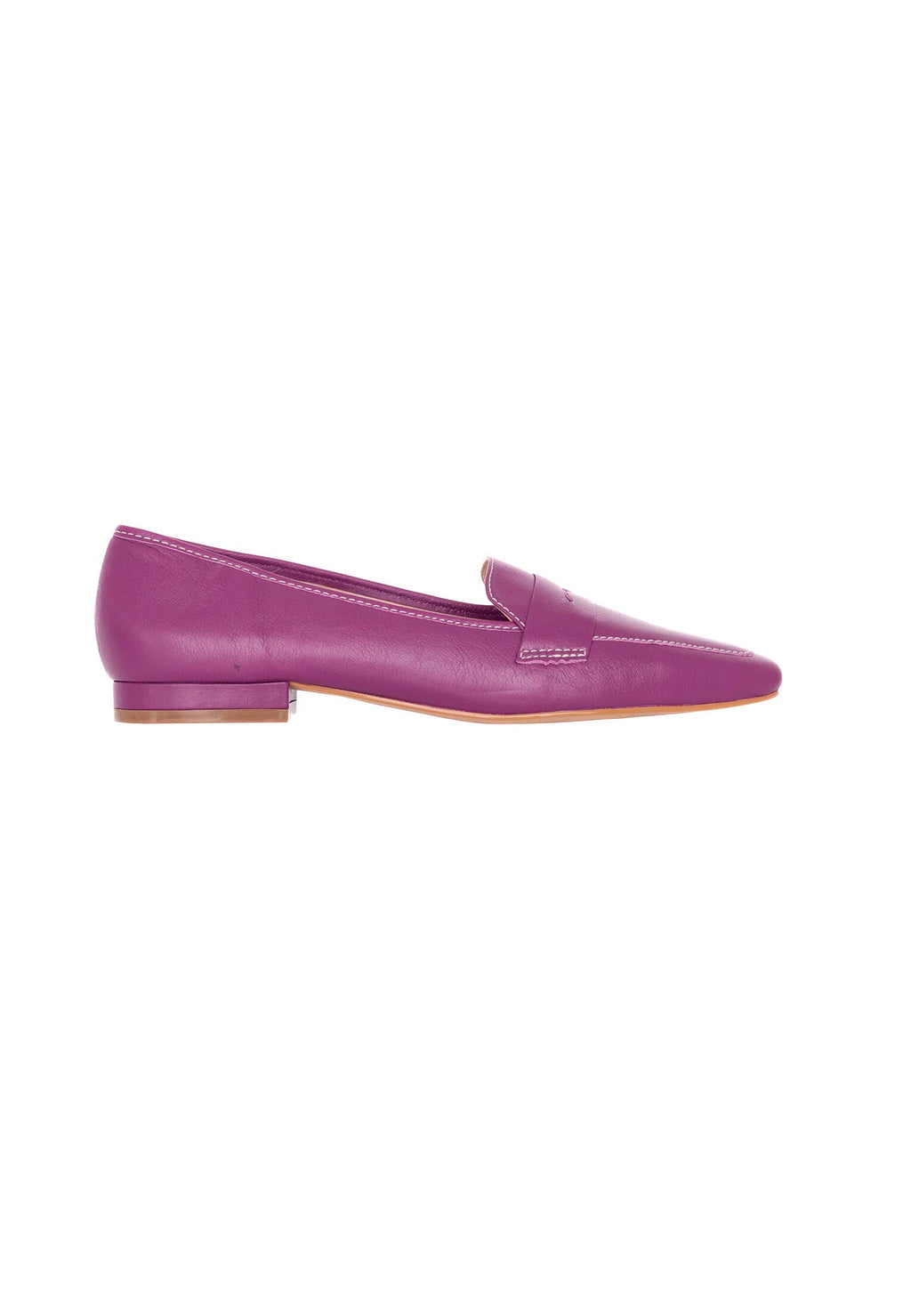Beige Leather Flats Cipó – Women’s Square-Toe Loafers