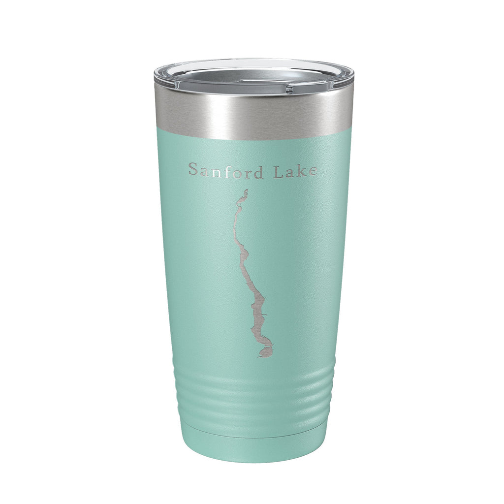 Sanford Lake Tittabawassee Map Tumbler Travel Mug Insulated Laser Engraved Coffee Cup Michigan 20 oz