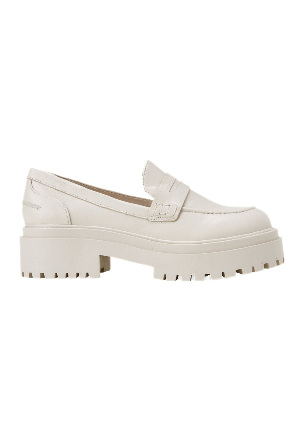 Women’s Brown Leather Loafers – Chunky Block Sole Design