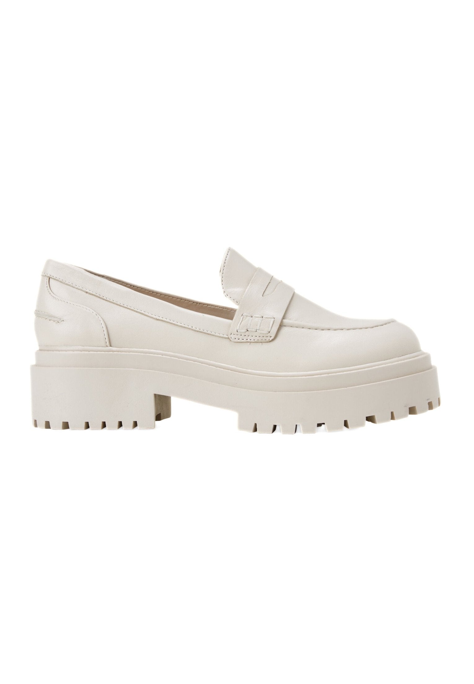 Women’s Brown Leather Loafers – Chunky Block Sole Design