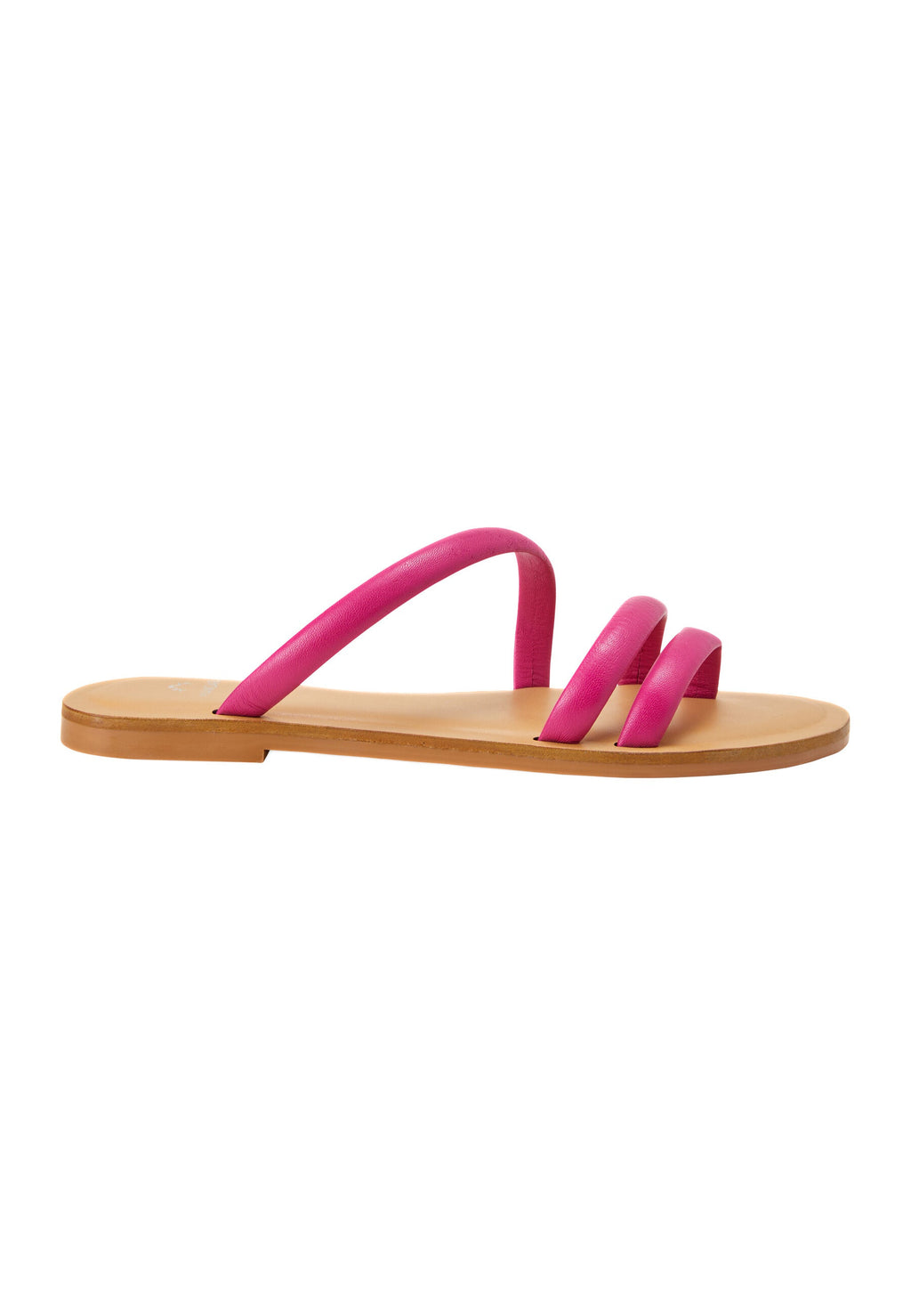 Green Calf Leather Flat Sandals – Women’s Minimalist Three-Strap Slides