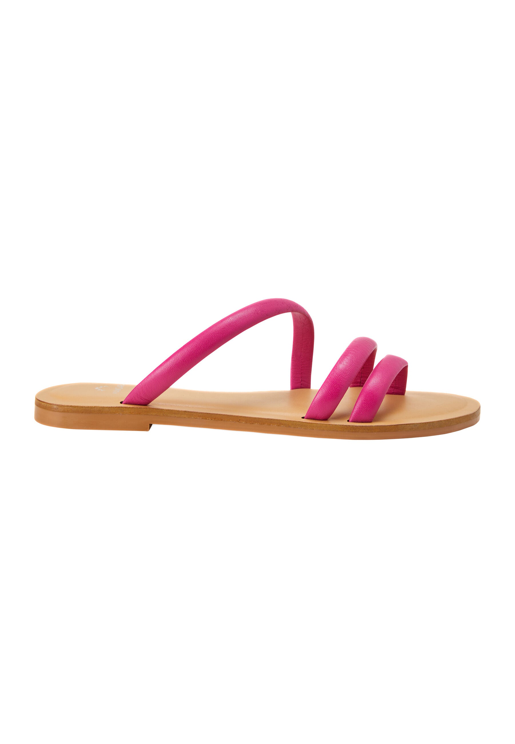 Green Calf Leather Flat Sandals – Women’s Minimalist Three-Strap Slides