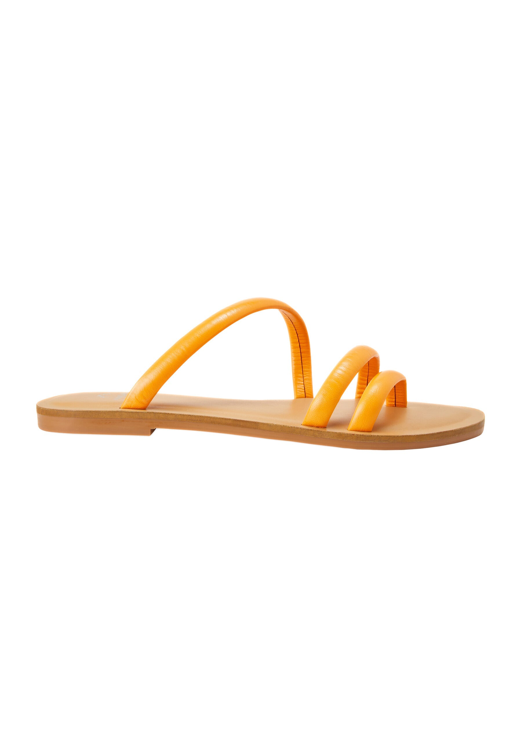 Green Calf Leather Flat Sandals – Women’s Minimalist Three-Strap Slides