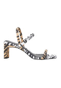 Animal Print Calf Leather Sandals – Women’s 6.5 cm Block Heel Open Toe