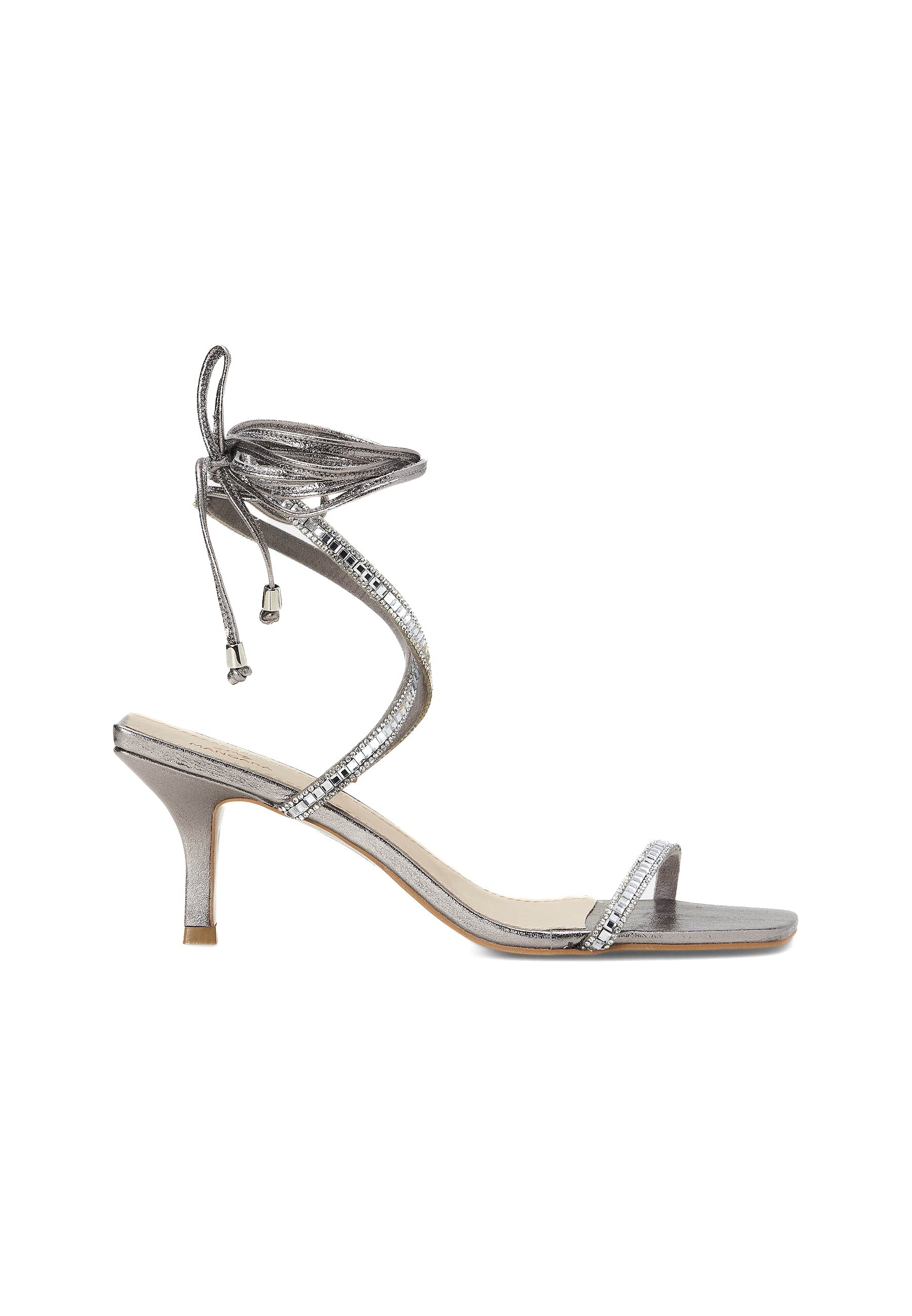 Golden Leather 8 cm Heeled Sandals – Handcrafted Open-Toe Design