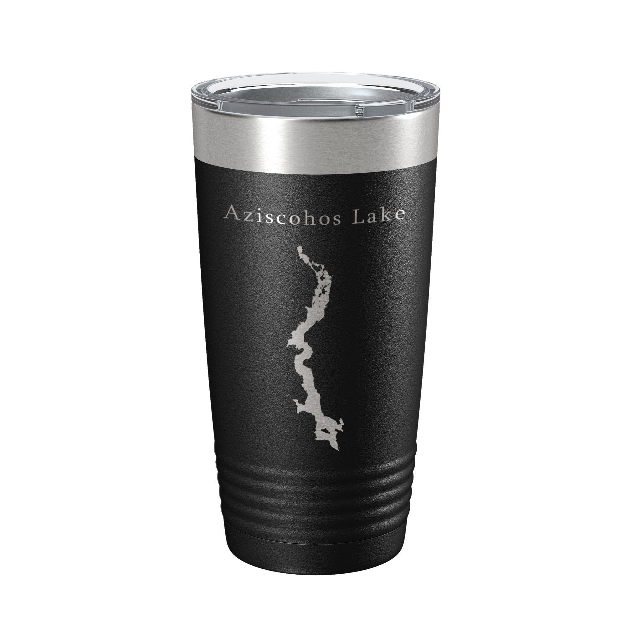 Aziscohos Lake Map Tumbler Travel Mug Insulated Laser Engraved Coffee Cup Maine 20 oz