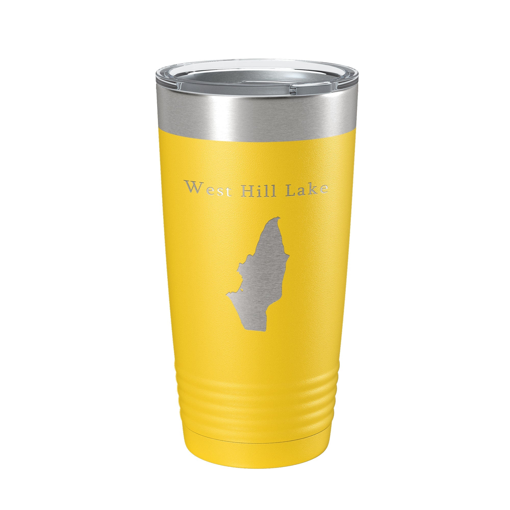 West Hill Lake Pond Map Tumbler Travel Mug Insulated Laser Engraved Coffee Cup Connecticut 20 oz