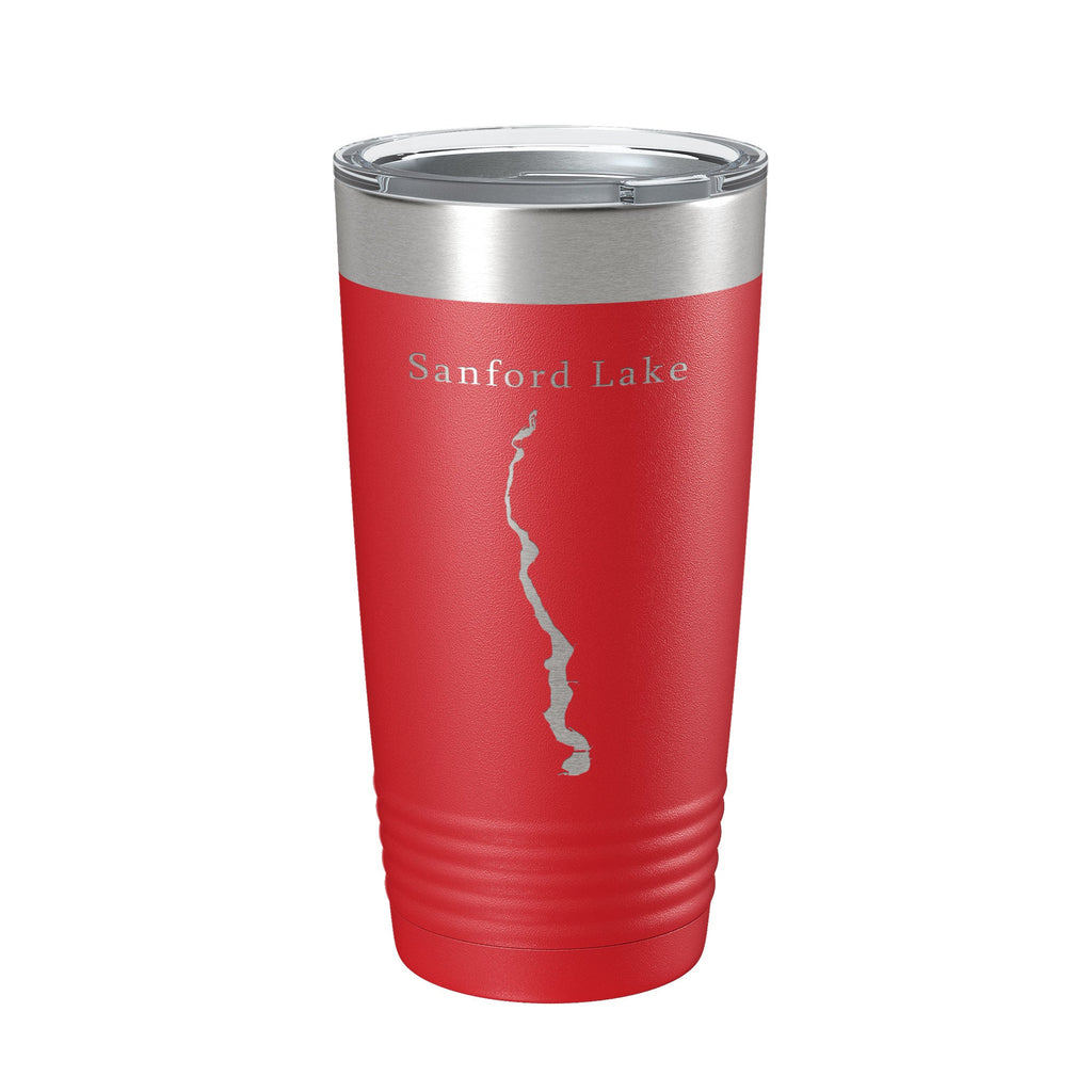 Sanford Lake Tittabawassee Map Tumbler Travel Mug Insulated Laser Engraved Coffee Cup Michigan 20 oz