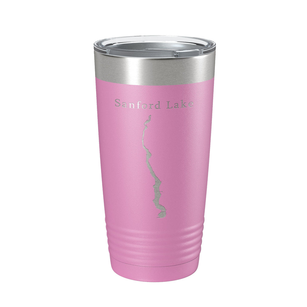 Sanford Lake Tittabawassee Map Tumbler Travel Mug Insulated Laser Engraved Coffee Cup Michigan 20 oz