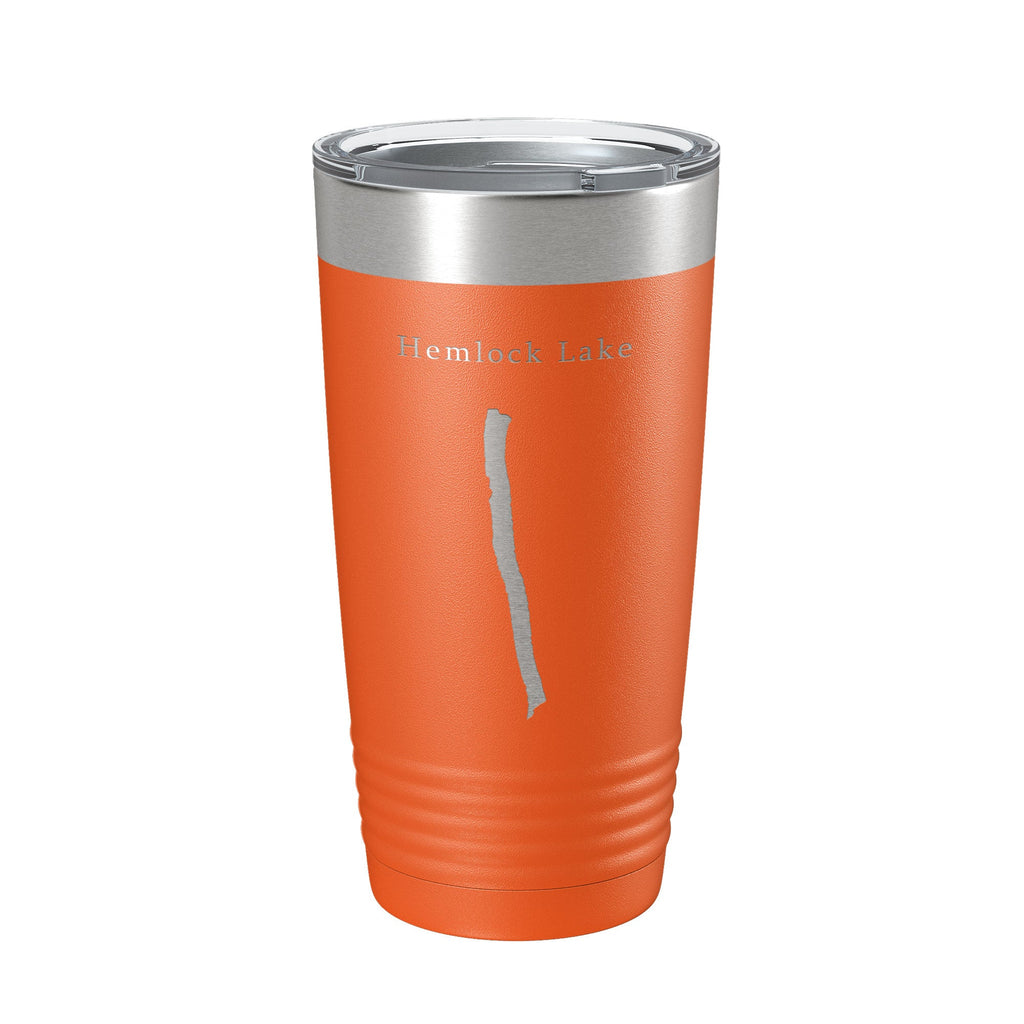 Hemlock Lake Map Tumbler Travel Mug Insulated Laser Engraved Coffee Cup New York 20 oz