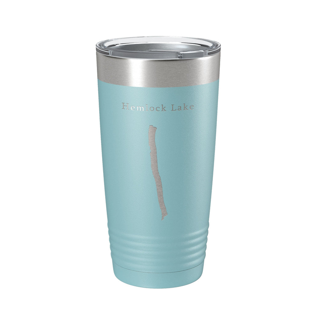 Hemlock Lake Map Tumbler Travel Mug Insulated Laser Engraved Coffee Cup New York 20 oz
