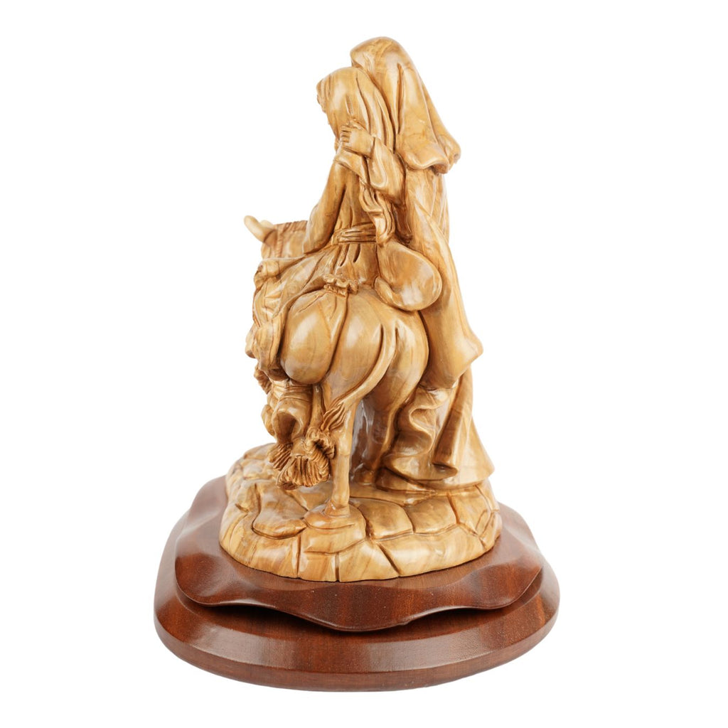 Flight into Egypt – Hand-carved olive wood sculpture from Bethlehem (30 cm)