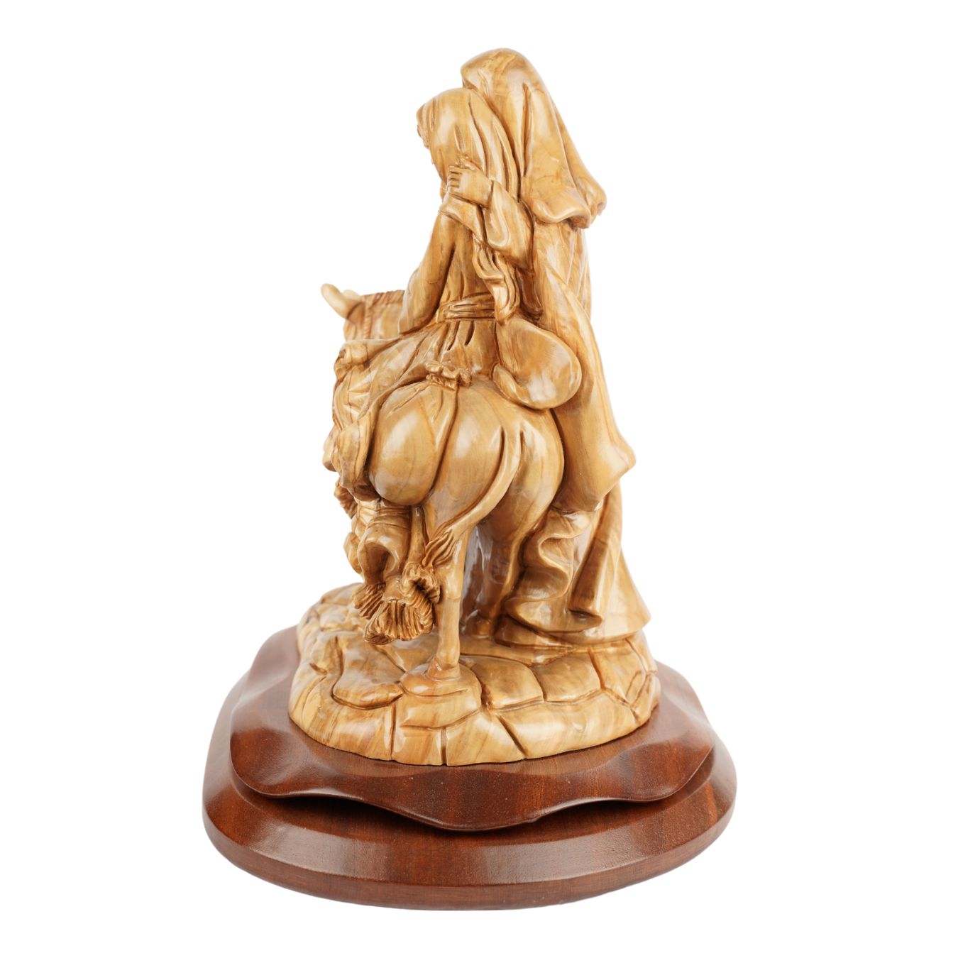 Flight into Egypt – Hand-carved olive wood sculpture from Bethlehem (30 cm)