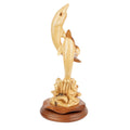 Two dolphins carved from olive wood – Hand-carved sculpture from Bethlehem (32 cm)