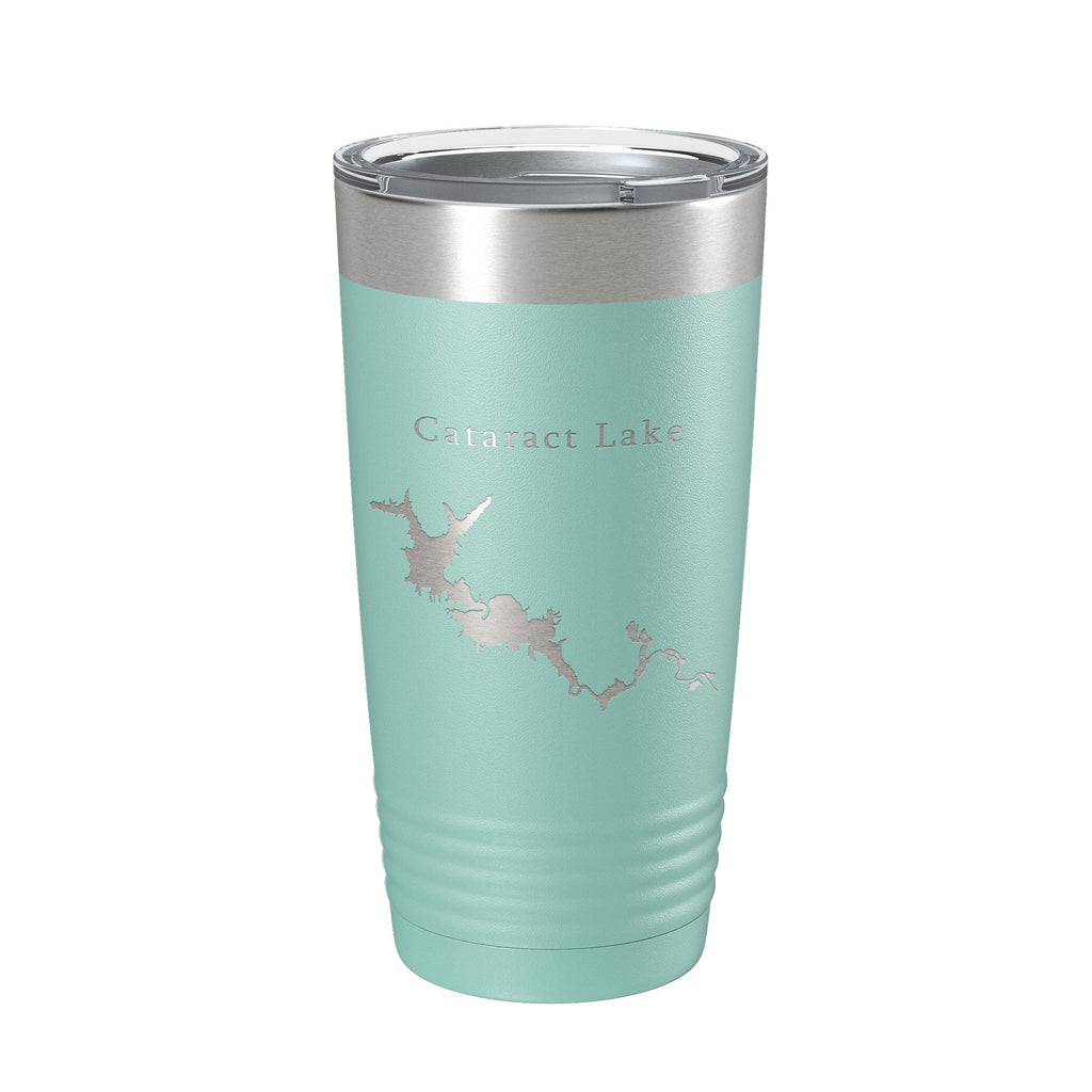 Cataract Lake Map Tumbler Travel Mug Insulated Laser Engraved Coffee Cup Indiana 20 oz