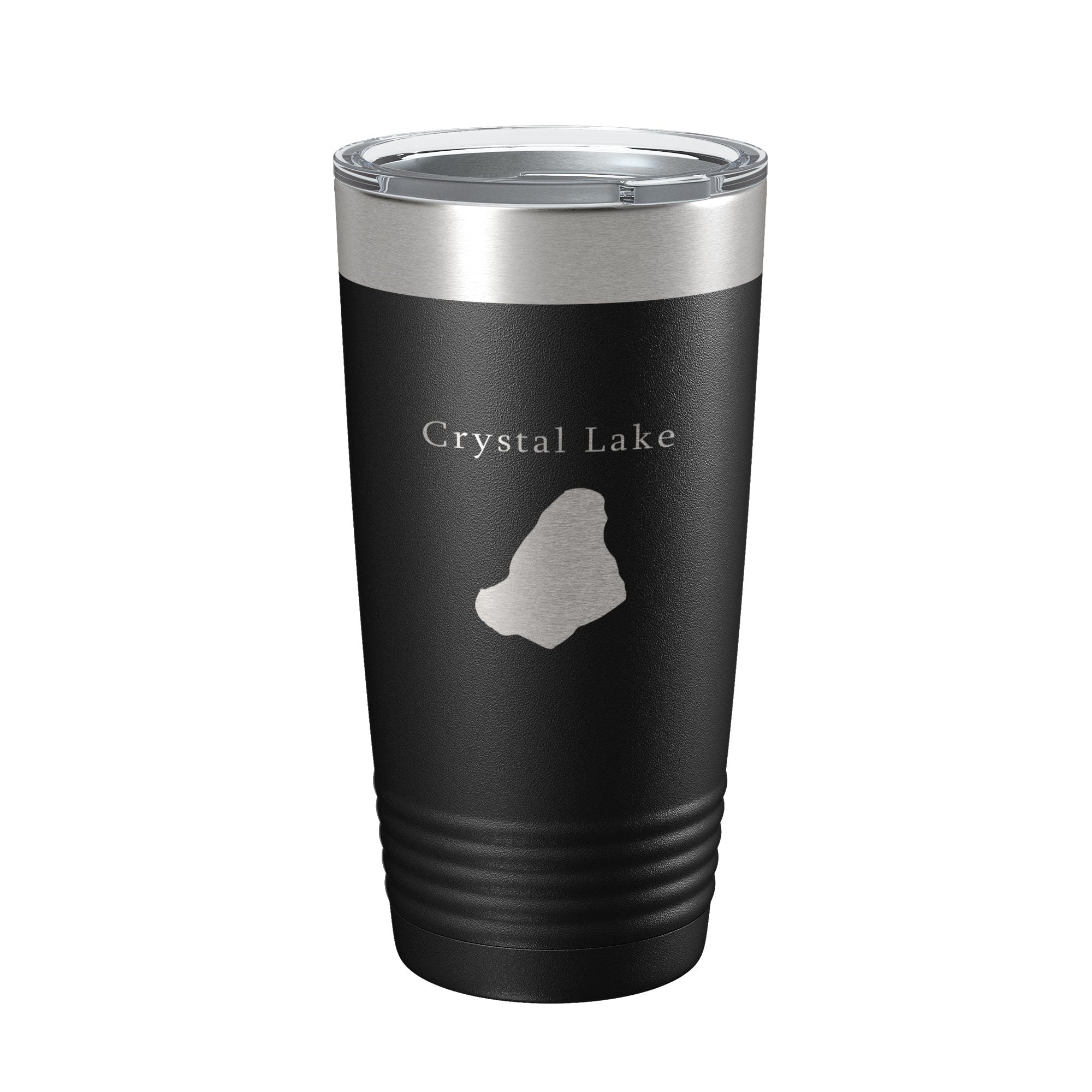 Crystal Lake Map Tumbler Travel Mug Insulated Laser Engraved Coffee Cup Massachusetts 20 oz