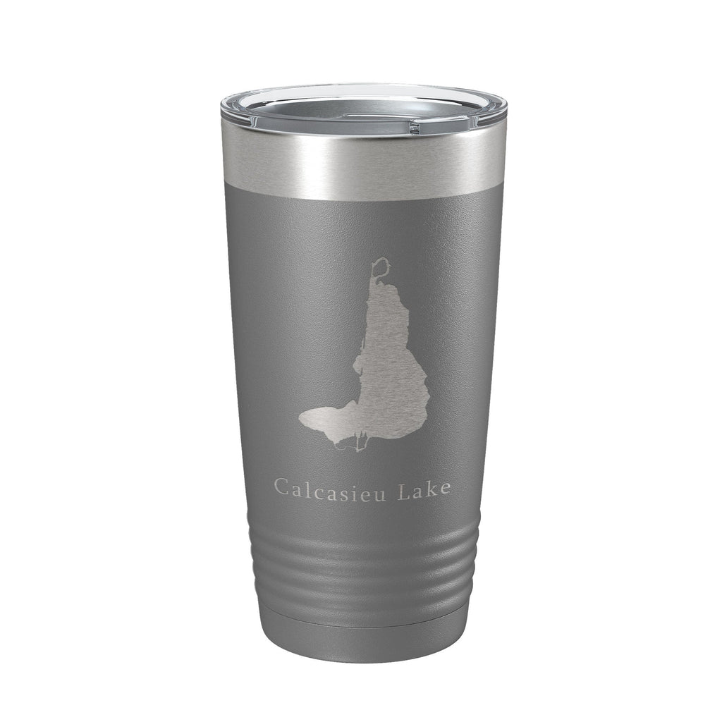 Calcasieu Lake Map Tumbler Travel Mug Insulated Laser Engraved Coffee Cup Louisiana 20 oz