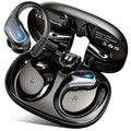 Wireless Sports Earbuds with Pure Bass Sound and LED Display - Black