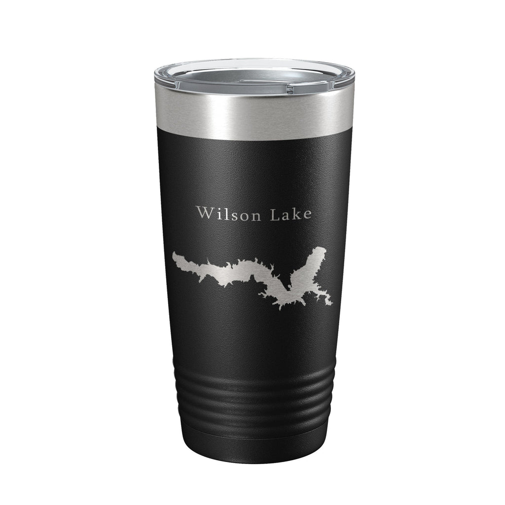 Wilson Lake Map Tumbler Travel Mug Insulated Laser Engraved Coffee Cup Kansas 20 oz